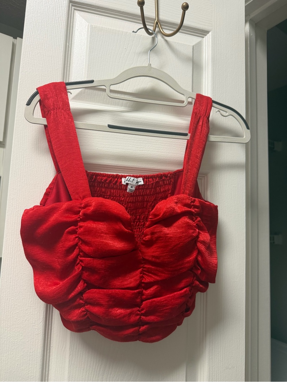 Red Ruched Tank Top - Women's Sleeveless Crop